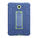 For Samsung Galaxy Tab A 8.0 2015 C5 Four Corners Shockproof Silicone + PC Protective Case with Holder(Navy Blue + Lemon Yellow)