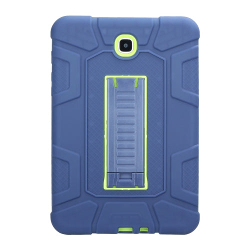 For Samsung Galaxy Tab A 8.0 2015 C5 Four Corners Shockproof Silicone + PC Protective Case with Holder(Navy Blue + Lemon Yellow)