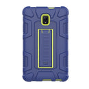 For Samsung Galaxy Tab A 8.0 2017 C5 Four Corners Shockproof Silicone + PC Protective Case with Holder(Navy Blue + Lemon Yellow)