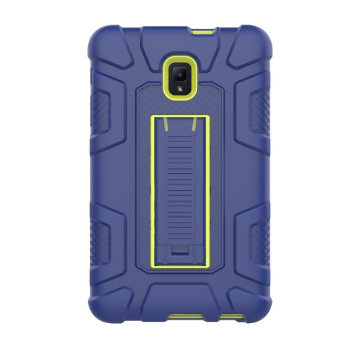 For Samsung Galaxy Tab A 8.0 2017 C5 Four Corners Shockproof Silicone + PC Protective Case with Holder(Navy Blue + Lemon Yellow)