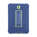 For Samsung Galaxy Tab S2 8.0 T710 C5 Four Corners Shockproof Silicone + PC Protective Case with Holder(Navy Blue + Lemon Yellow)