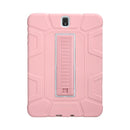 For Samsung Galaxy Tab S3 9.7 T820 C5 Four Corners Shockproof Silicone + PC Protective Case with Holder(Rose Gold + Grey)