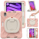 Silicone + PC Protective Tablet Case with Holder & Shoulder Strap For iPad mini 6 (Rose Gold)