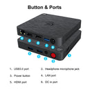 Beelink T4 PRO Windows 10 System Mini PC, Apollo Lake Processor N3350 2M Cache 1.10GHz-2.4GHz, Support Dual-band WiFi & Bluetooth & RJ45, 4+64GB, EU Plug