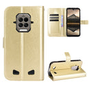 For Doogee S86 / S86 Pro Crazy Horse Texture Horizontal Flip Leather Case with Holder & Card Slots & Lanyard(Gold)