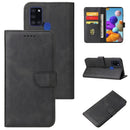 For Samsung Galaxy A21s Calf Texture Buckle Horizontal Flip Leather Case with Holder & Card Slots & Wallet(Black)