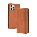Magnetic Buckle Retro Pattern Horizontal Flip Leather Case with Holder & Card Slot & Wallet For iPhone 13 Pro Max(Brown)