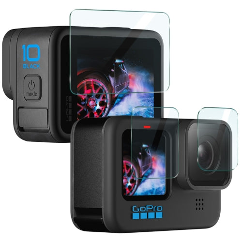 For GoPro HERO10 Black IMAK 3 in 1 Camera Lens and Screen Tempered Glass Film