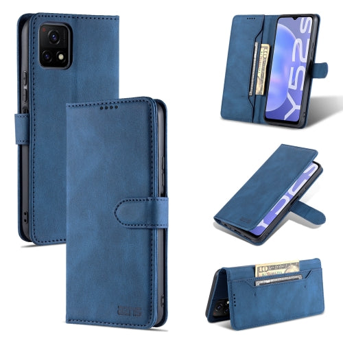 For vivo Y52s AZNS Dream II Skin Feel PU+TPU Horizontal Flip Leather Case with Holder & Card Slots & Wallet(Blue)