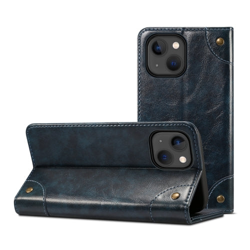 Baroque Simple Horizontal Flip Leather Case with Holder & Card Slots & Wallet For iPhone 13(Blue)