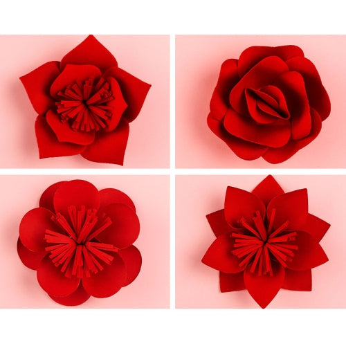 4 in 1 Flowers Creative Paper Cutting Shooting Props Flowers Papercut Jewelry Cosmetics Background Photo Photography Props