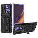 For Samsung Galaxy Note20 Ultra Armor Card PC + TPU Shockproof Case with Card Slot & Invisible Holder(Purple)