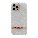 Shell Texture Electroplating IMD TPU Shockproof Case For iPhone 12 Pro Max(White)