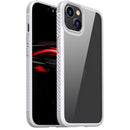 MG Series Carbon Fiber TPU + Clear PC Four-corner Airbag Shockproof Case For iPhone 13(White)