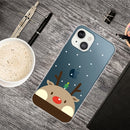 Christmas Series Transparent TPU Protective Case For iPhone 13(Fat Deer)