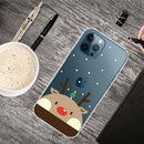 Christmas Series Transparent TPU Protective Case For iPhone 13 Pro(Fat Deer)