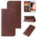 Calf Texture Magnetic Horizontal Flip Leather Case with Holder & Card Slots & Wallet For iPhone SE 2020 / 8 / 7(Brown)