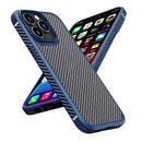 iPAKY MG Series Carbon Fiber TPU + PC Shockproof Case For iPhone 13 Pro(Blue)