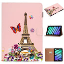 Pure Color Painting Horizontal Flip Leather Tablet Case with Card Slots & Holder & Lanyard & Sleep / Wake-up Function For iPad mini 6(Iron Tower)