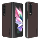 For Samsung Galaxy Z Fold3 5G LC.IMEEKE Shock-resistant Plain Leather All-inclusive Protective Case(Brown)