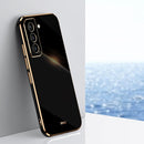 For Samsung Galaxy S21+ 5G XINLI Straight 6D Plating Gold Edge TPU Shockproof Case(Black)