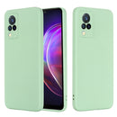 For vivo V21 Solid Color Liquid Silicone Shockproof Full Coverage Protective Case(Green)