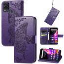 For Infinix Hot 10T Butterfly Love Flower Embossed Horizontal Flip Leather Case with Holder & Card Slots & Wallet & Lanyard(Dark Purple)