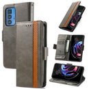 For Motorola Edge 20 Pro CaseNeo Business Splicing Dual Magnetic Buckle Horizontal Flip PU Leather Case with Holder & Card Slots & Wallet(Grey)
