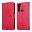 For Motorola Moto Edge Beauty Girl Embossing Pattern Horizontal Flip Leather Case with Holder & Card Slot & Wallet & Photo Frame(Red)