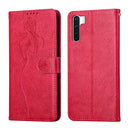 For OPPO A91 Beauty Girl Embossing Pattern Horizontal Flip Leather Case with Holder & Card Slot & Wallet & Photo Frame(Red)