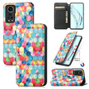 For ZTE Axon 30 5G Colorful Magnetic Horizontal Flip PU Leather Case with Holder & Card Slot & Wallet(Magic Space)
