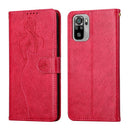 For Xiaomi Redmi Note 10 Beauty Girl Embossing Pattern Horizontal Flip Leather Case with Holder & Card Slot & Wallet & Photo Frame(Red)