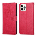 Beauty Girl Embossing Pattern Horizontal Flip Leather Case with Holder & Card Slot & Wallet & Photo Frame For iPhone 12 Pro Max(Red)