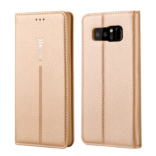 For Galaxy Note 8 GEBEI PU+TPU Horizontal Flip Protective Case with Holder & Card Slots(Gold)