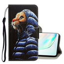 For Galaxy Note 10 3D Colored Drawing Horizontal Flip PU Leather Case with Holder & Card Slots & Wallet(Down Jacket Cat)