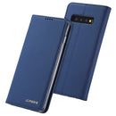 For Galaxy S10 LC.IMEEKE LC-002 Series Skin Hand Feeling PU + TPU Horizontal Flip Leather Case with Holder & Card Slot & Wallet(Blue)