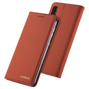 For Galaxy A10 / M10 LC.IMEEKE LC-002 Series Skin Hand Feeling PU + TPU Horizontal Flip Leather Case with Holder & Card Slot & Wallet(Brown)