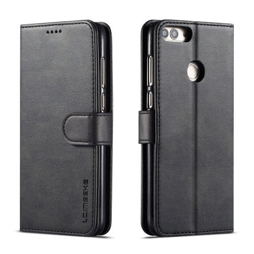 For Huawei P smart /Enjoy 7S LC.IMEEKE Calf Texture Horizontal Flip Leather Case, with Holder & Card Slots & Wallet(Black)