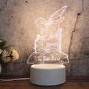 White Base Creative 3D Tricolor LED Decorative Night Light, Button Plug Version, Shape:Prince(White-Warm-Warm White)