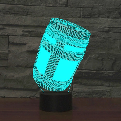 Black Base Creative 3D LED Decorative Night Light, USB with Touch Button Version, Pattern:Wine Barrel