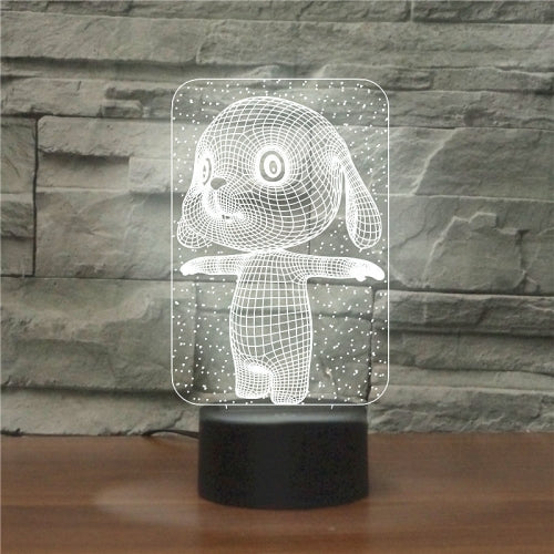 Black Base Creative 3D LED Decorative Night Light, USB with Touch Button Version, Pattern:Cute Dog 6