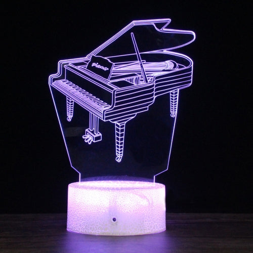 YQ01 Crack Base Musical Instrument Series Creative 3D Colorful LED Decorative Night Light, USB with Touch Button Version