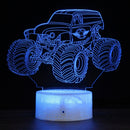 QC07 Crack Base Car Series Creative 3D Colorful LED Decorative Night Light, USB with Touch Button Version
