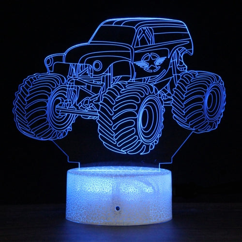 QC07 Crack Base Car Series Creative 3D Colorful LED Decorative Night Light, USB with Touch Button Version