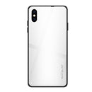 For iPhone XS Max Texture Gradient Glass Protective Case(White)