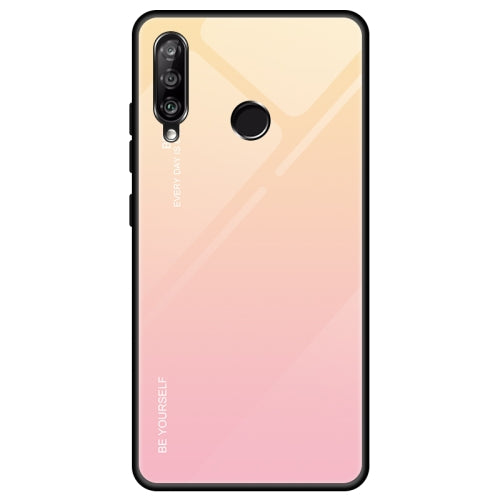 For Huawei Enjoy 9s / Honor 10i / Honor 20i / P Smart+ 2019 Gradient Color Glass Case(Yellow)