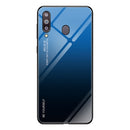 For Galaxy M30 Gradient Color Glass Case(Blue)