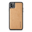 For iPhone 11 Pro Max WHATIF Kraft Paper TPU + PC Full Coverage Protective Case(Brown)