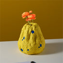 Cute Fruit Plant Shape Creative Nordic Style Resin Frosted Vase, Style:Mustard Yellow Pumpkin