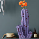 Cute Fruit Plant Shape Creative Nordic Style Resin Frosted Vase, Style:Purple Cactus